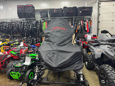 Чехол транспортировочный для снегохода AODES Snowcross с лого X-Motors Цв. Черно-песочный