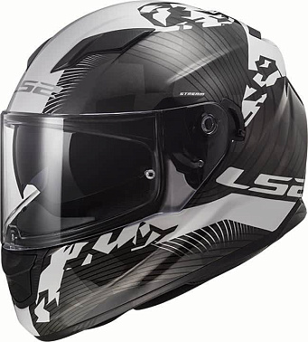 Мотошлем LS2 FF320 STREAM EVO HYPE черно-бело-серый