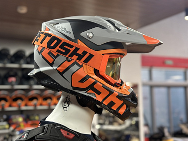 Шлем кроссовый HETOSHI OF836 EXOSS CROSS PRO MX289 цв.Серо-оранжево-черный Матовый р.XS