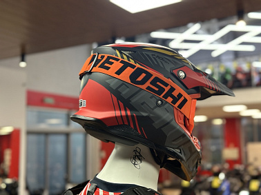Шлем кроссовый HETOSHI OF836 EXOSS CROSS PRO MX289 цв.Черно-красно-желтый Матовый р.S