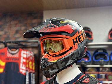 Шлем кроссовый HETOSHI OF836 EXOSS CROSS PRO MX289 цв.Черно-красно-желтый Матовый р.L