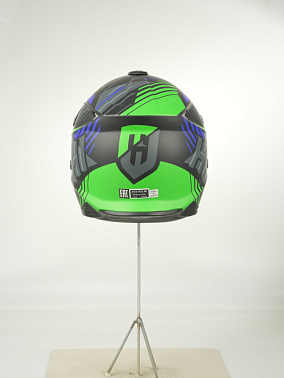Шлем кроссовый HETOSHI OF836 EXOSS CROSS PRO MX289 цв.Черно-сине-зеленый Матовый р.L