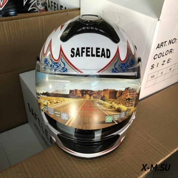 Шлем интеграл "Safelead" LX-110 NEW белый черный Шлем интеграл "Safelead" LX-110 NEW белый черный